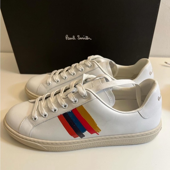New-Paul Smith women’s Side-Stripe Lace-Up leather Sneakers - Picture 4 of 13